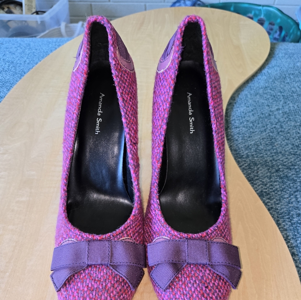 Amanda Smith pink purple tweed heels